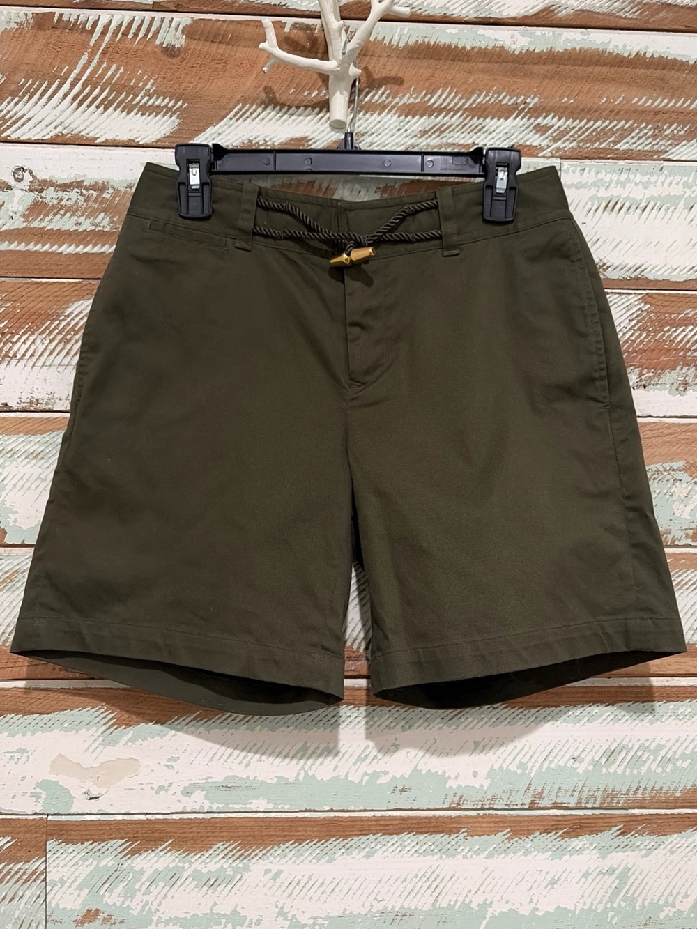 LAUREN RALPH LAUREN 2 Green Chino Cotton Stretch Shorts Toggle Classic Nautical